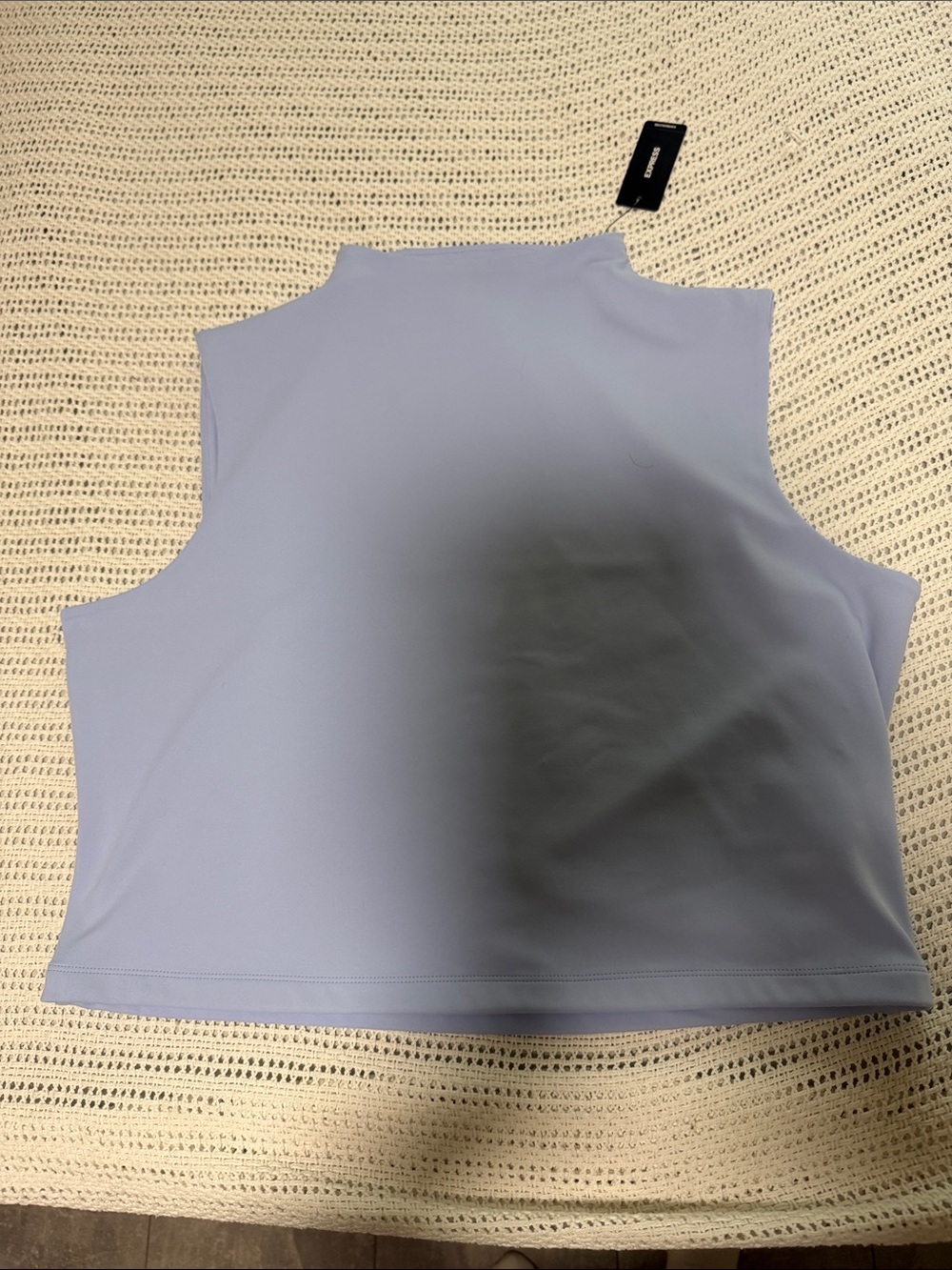 Express Sleeveless Mock Neck Crop Top - Light Lavender